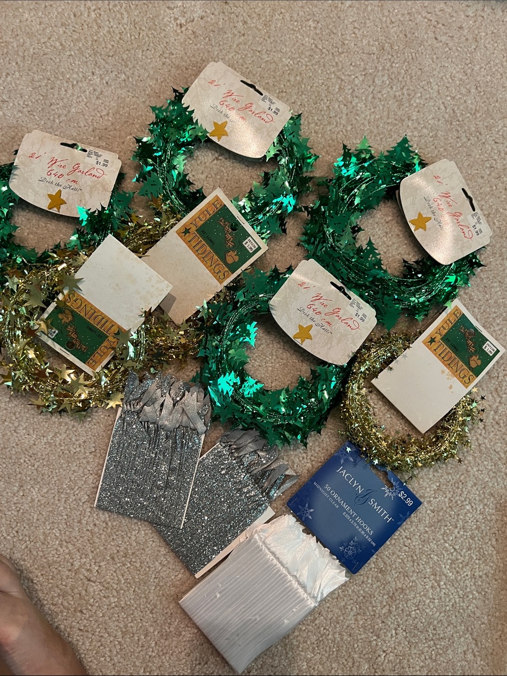 Bundle of Christmas Garland and Ornament Hangers - NWT